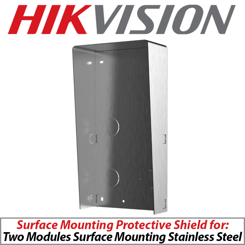 HIKVISION PROTECTIVE SHIELD - SURFACE MOUNTING - FOR 2 MODULE STAINLESS STEEL DS-KABD8003-RS2/S