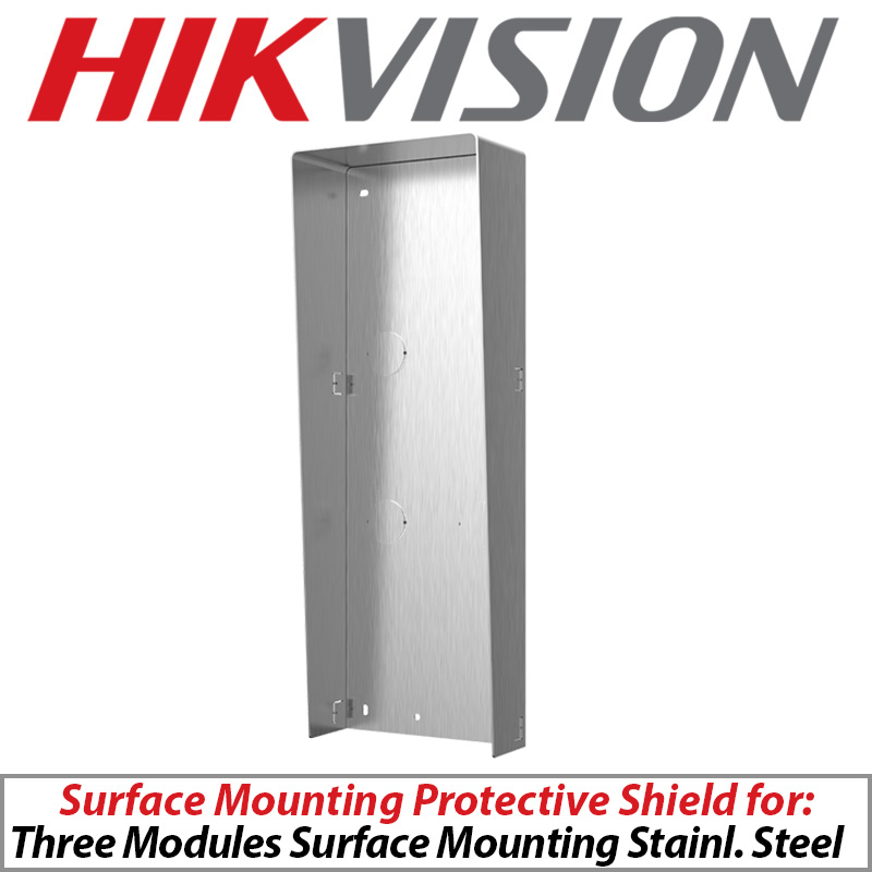 HIKVISION PROTECTIVE SHIELD - SURFACE MOUNTING - FOR 3 MODULE STAINLESS STEEL DS-KABD8003-RS3/S