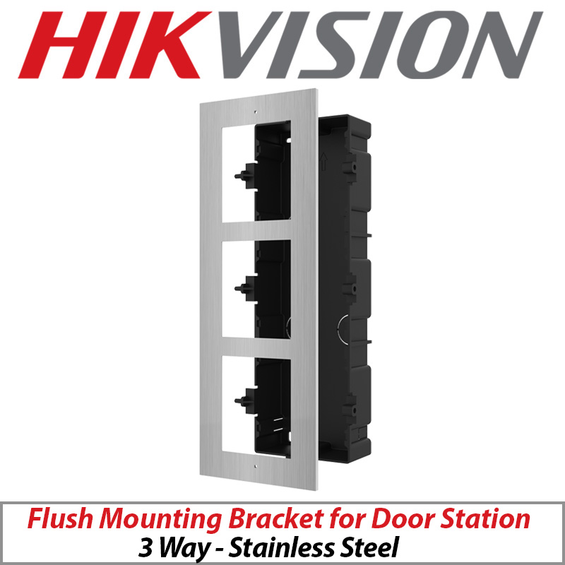 HIKVISION FLUSH MOUNTING BRACKET FOR MODULAR DOOR STATION STAINLESS STEEL 3 WAY DS-KD-ACF3-S