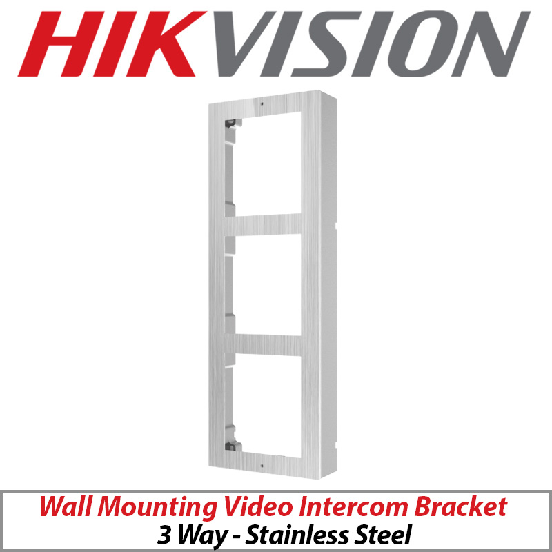 HIKVISION WALL MOUNTING VIDEO INTERCOM BRACKET FOR MODULAR DOOR STATION STAINLESS STEEL 3 WAY DS-KD-ACW3-S