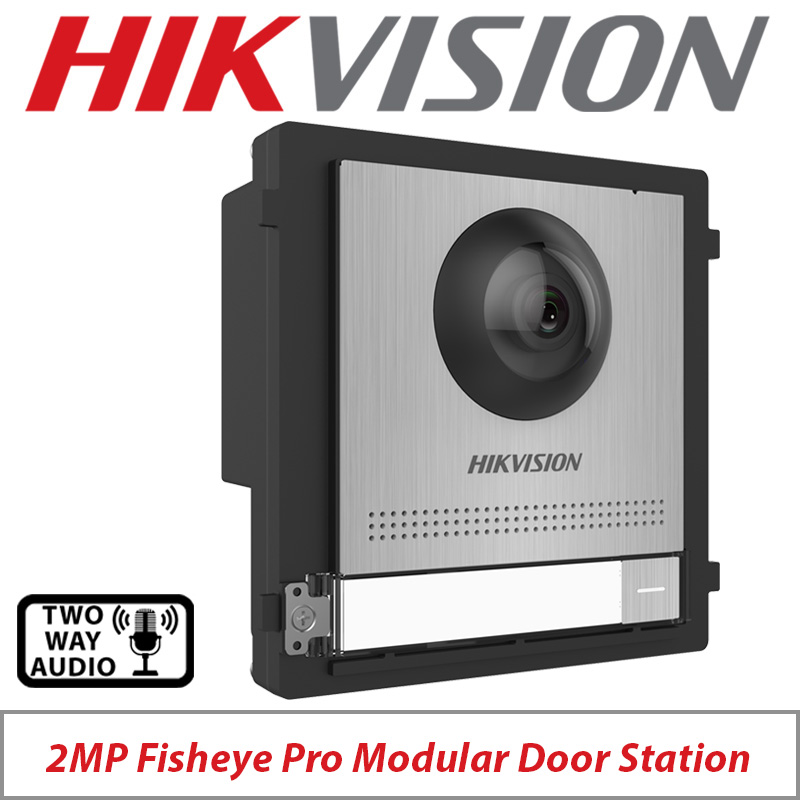 2MP HIKVISION FISHEYE CAMERA MODULAR 2 WIRE VIDEO INTERCOM DOOR STATION STAINLESS STEEL DS-KD8003-IME2-S