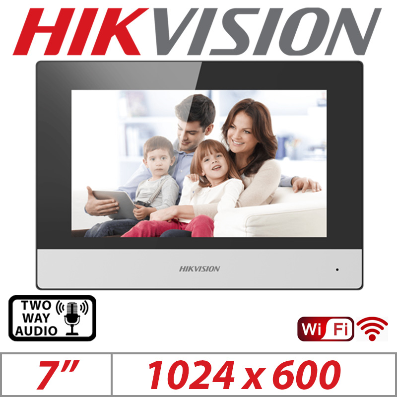 HIKVISION 7 INCH TOUCH SCREEN INDOOR VIDEO INTERCOM STATION DS-KH6320-WTE1-BLACK