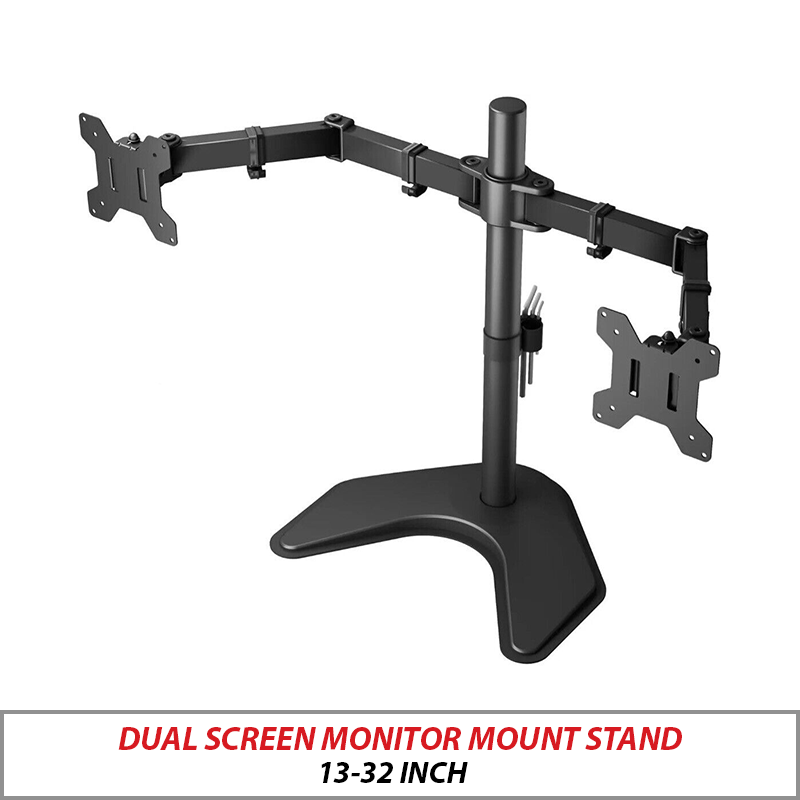 DUAL SCREEN COMPUTER MONITOR MOUNT STAND FOR 13-32 INCH MONITOR-DESK-STAND