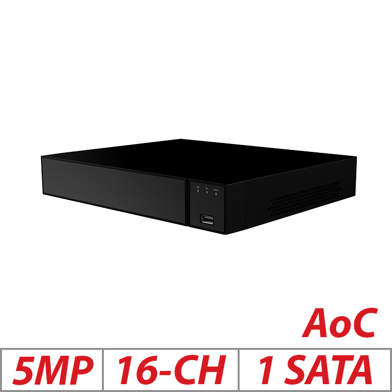 5MP 16-CH 1-SATA AOC XVR H.265/H.264 - DVR-16CH-5MP