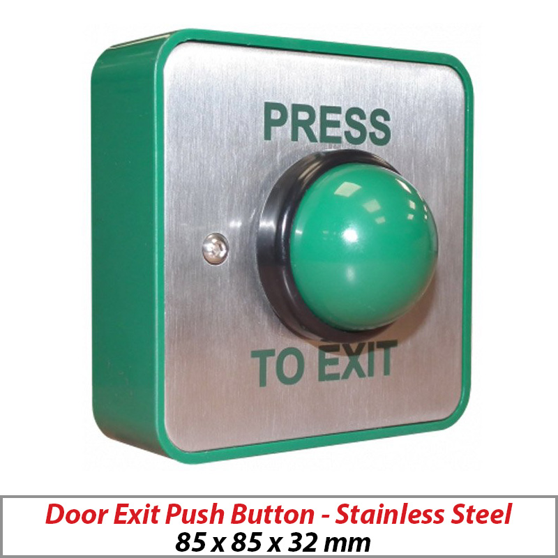 DOOR EXIT - RGL GREEN DOME MOMENTARY PRESS TO EXIT BUTTON WITH SURFACE BACKBOX EBGBWC02-PTE