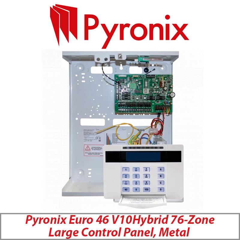 PYRONIX EURO 46 V10 HYBRID 76-ZONE LARGE CONTROL PANEL METAL EURO46-L-UK