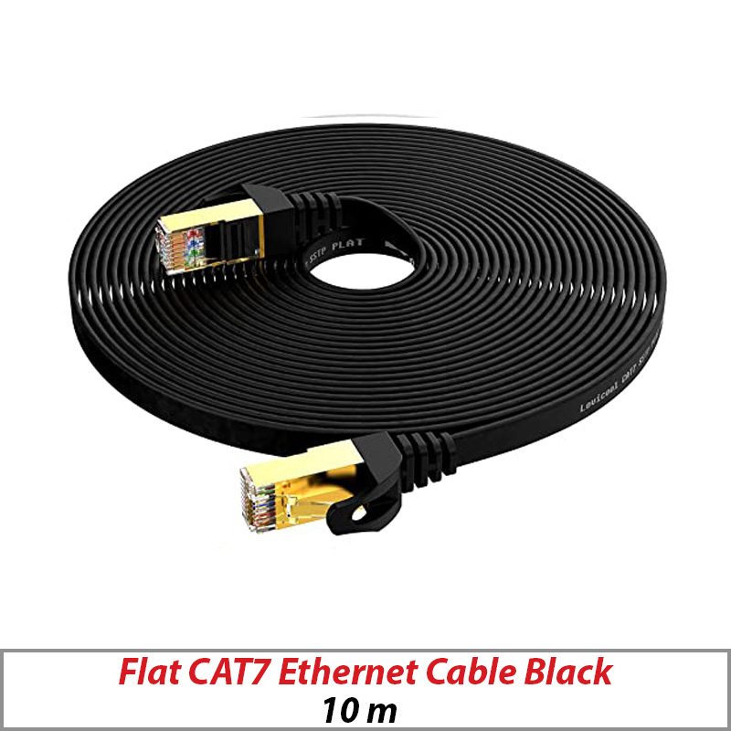 LAN CABLE  FLAT CAT7 ETHERNET BLACK 10M