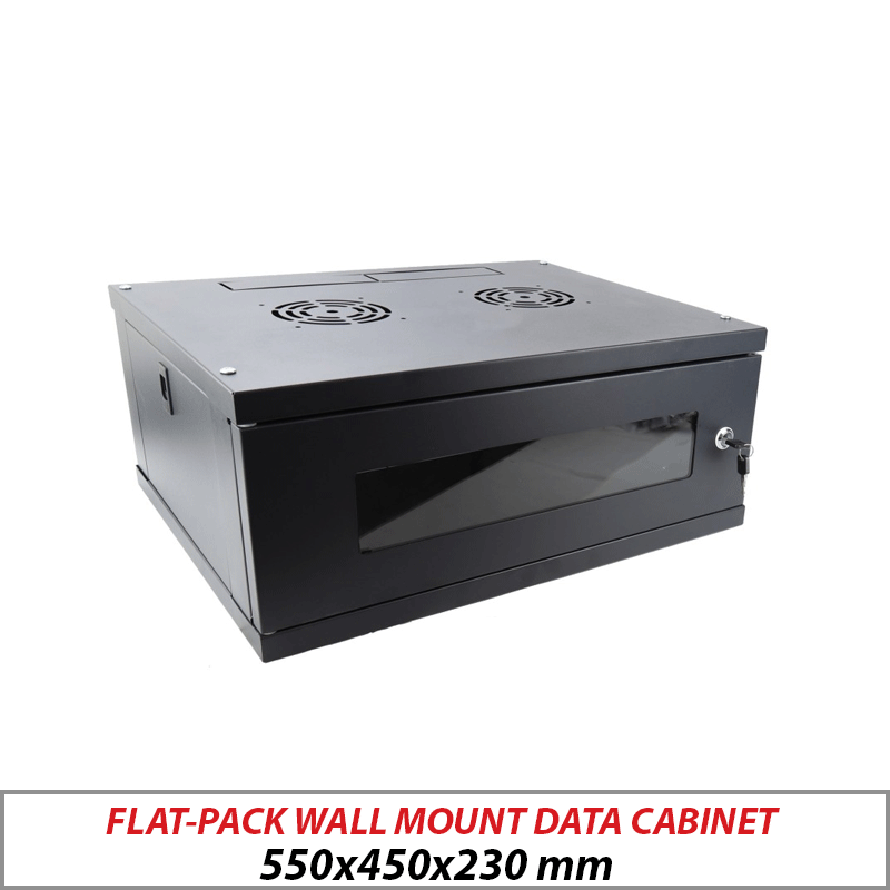DATA CABINET - FLAT-PACK WALL MOUNT DATA CABINET BLACK 4U-600