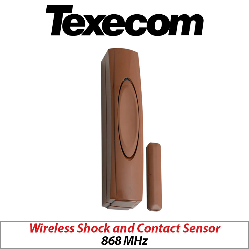 TEXECOM GJA-0004 WIRELESS SHOCK AND CONTACT SENSOR 868MHz IN BROWN
