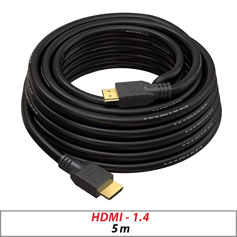 HDMI 5M CABLE GOLD PLATED TRIPLE SHIELD 1080P SUPPORT 1.4V