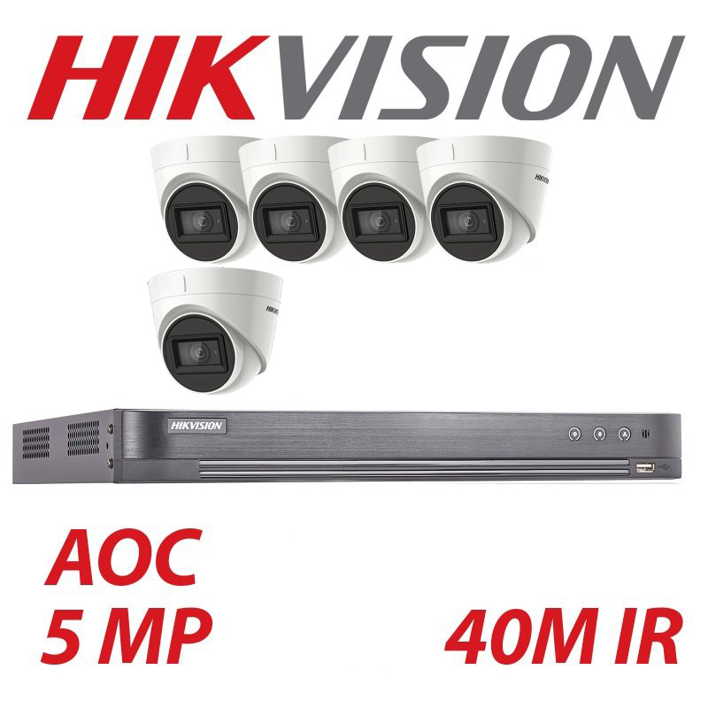 5MP 8CH HIKVISION 5X SYSTEM 4K TURBO DVR CAMERA KIT WITH BALUNS
