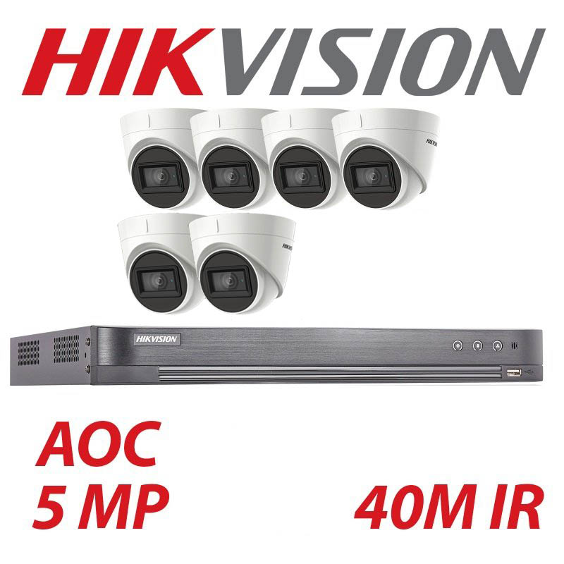 5MP 8CH HIKVISION 6X SYSTEM 4K TURBO DVR CAMERA KIT WITH BALUNS