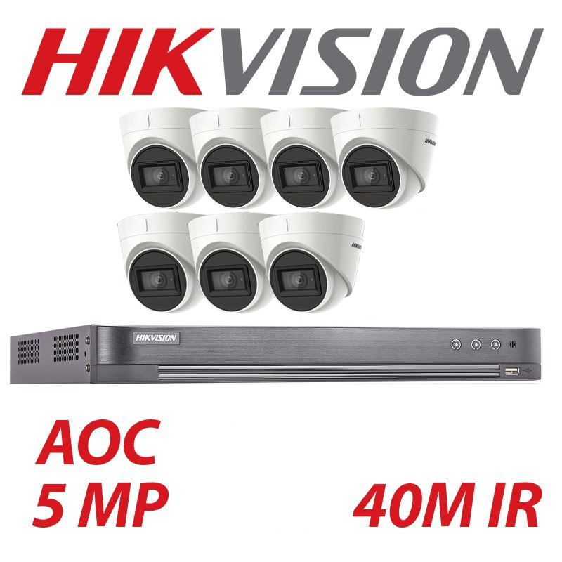 5MP 8CH HIKVISION 7X SYSTEM 4K TURBO DVR CAMERA KIT WITH BALUNS