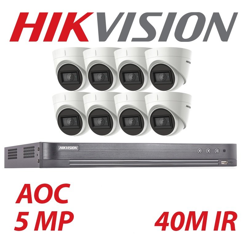 5MP 8CH HIKVISION 8X SYSTEM 4K TURBO DVR CAMERA KIT WITH BALUNS