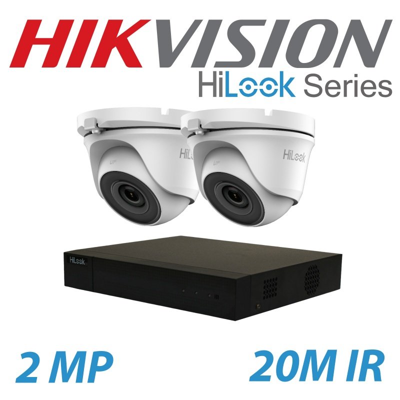 2MP 4CH DVR HIKVISION 2X HILOOK SYSTEM 20M WHITE DOME CAMERA KIT