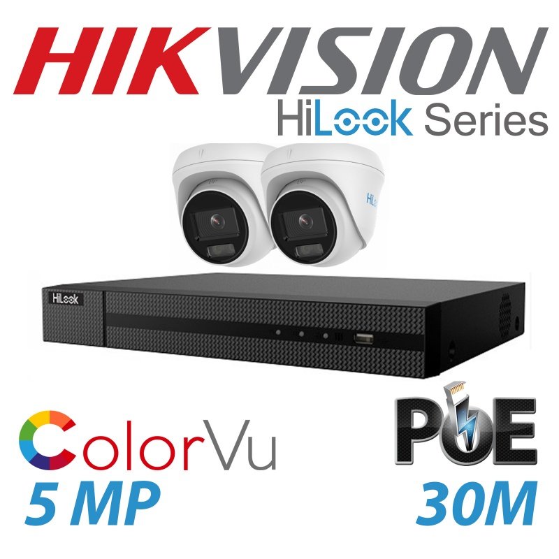 Hikvision HIKVISION COLORVU CCTV SYSTEM KIT HILOOK 1080P FULL HD NIGHT COLOR CAMERA KIT 