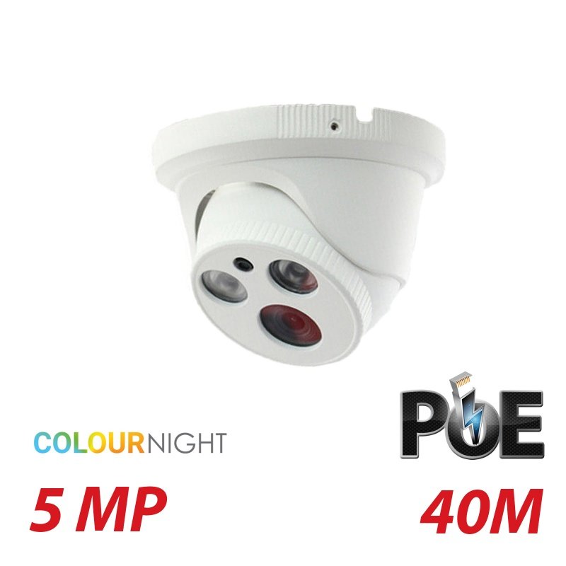 5MP IP POE COLOR AT NIGHT CAMERA PLUG & PLAY WITH HIKVISON NVR