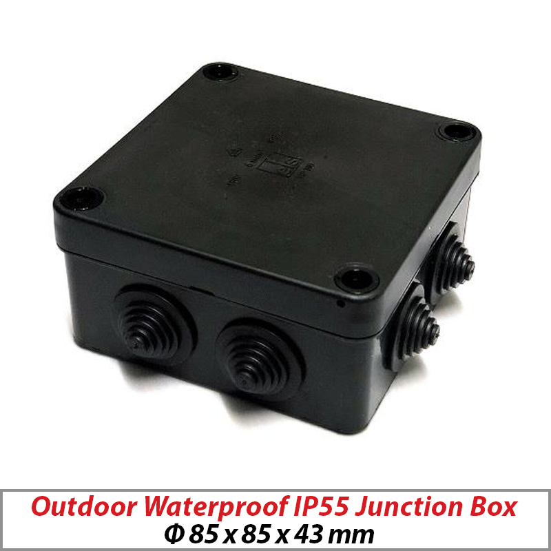 OUTDOOR WEATHERPROOF JUNCTION BOXES IP55 TERMINAL BOX CCTV BLACK