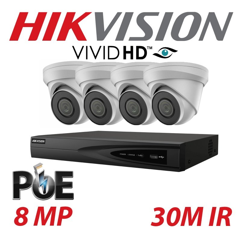 8MP 4K UHD CCTV SYSTEM 4CH DVR OUTDOOR VIVID HD DOME CAMERA SECURITY KIT HDMI UK 