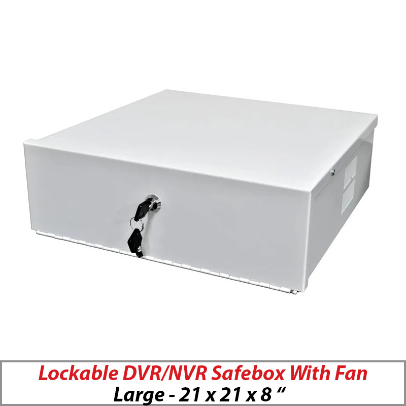 LOCKABLE DVR-NVR SAFEBOX WITH FAN - BEIGE LARGE