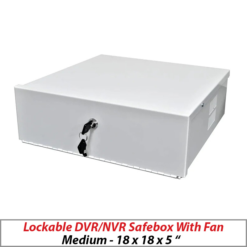 LOCKABLE DVR-NVR SAFEBOX WITH FAN - BEIGE MEDIUM
