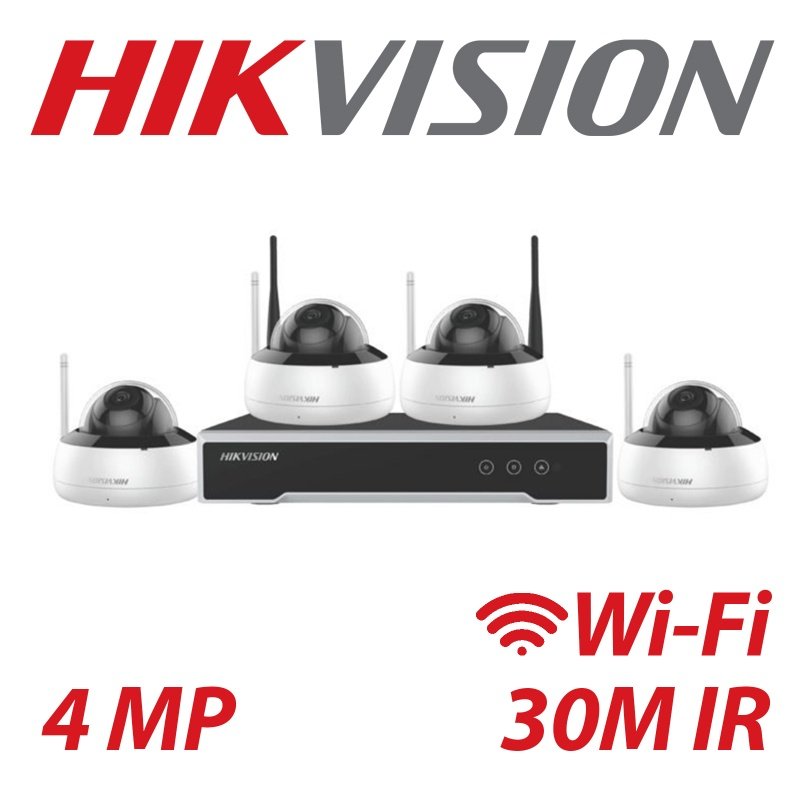 4MP HIKVISION DOME 30M IR WIRELESS WIFI KIT NK44W1H-1T-2.8MM