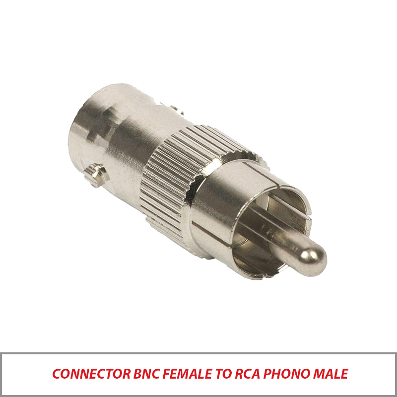 CONNECTOR BNC FEMALE TO RCA PHONO MALE