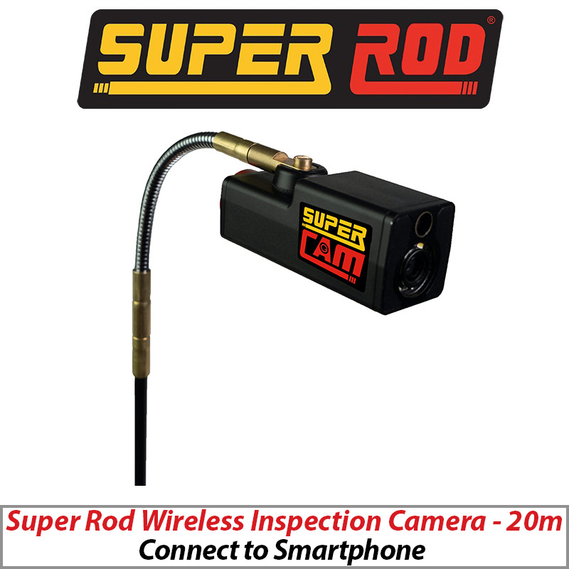 SUPER ROD 20M WIRELESS INSPECTION CAMERA CONNECT TO YOUR SMART PHONE OR TABLET SRCAMV6.5