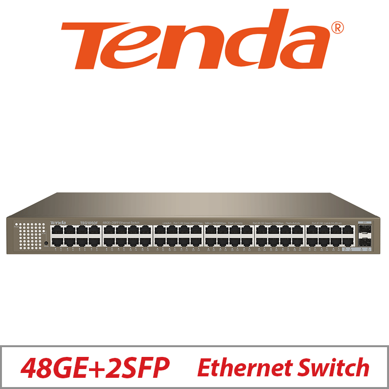 48GE+2SFP TENDA  ETHERNET SWITCH - TEG1050F