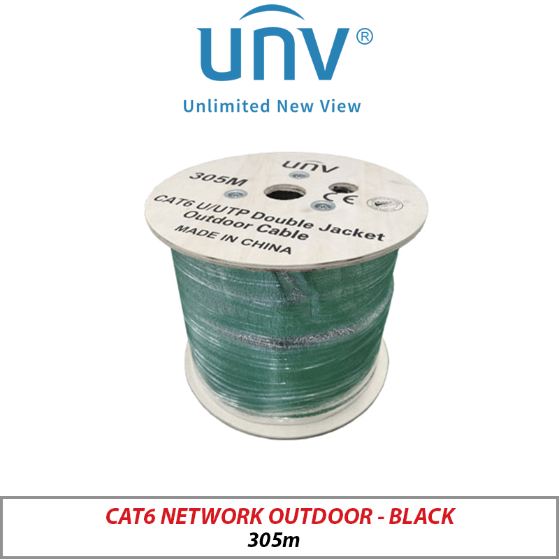 CAT6 NETWORK OUTDOOR DOUBLE SHEATHED 305M BLACK CAB-LC3110B-E-IN