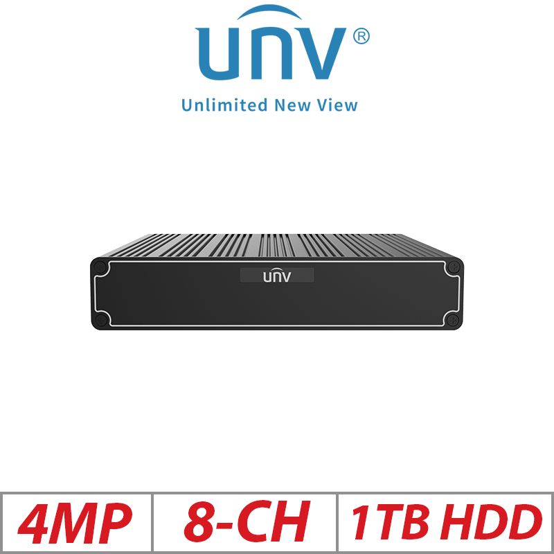 4MP 8-CH UNIVIEW INTELLIGENT EDGE COMPUTING SERVER ADVANCED WITH 1TB BUILT-IN HDD ECS-508B-SF-HD