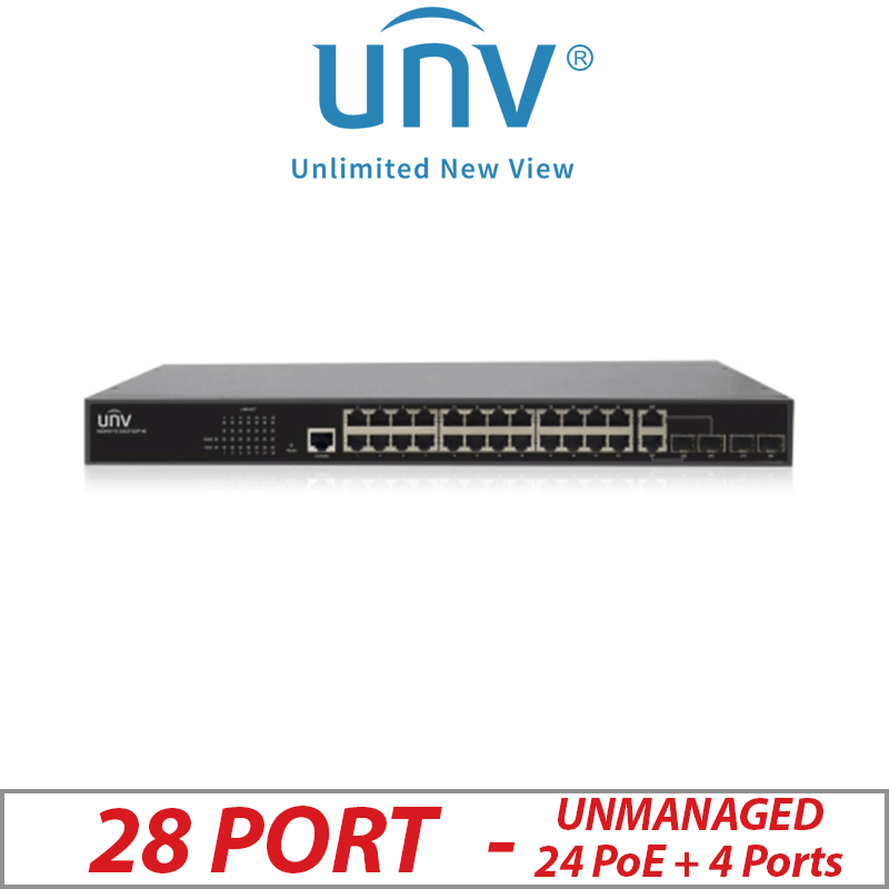 28 PORT UNIVIEW 24 PORT POE + 4 UPLINK PORTS AGGREGATION SWITCH UNV-NSW5110-24GT4GP-IN