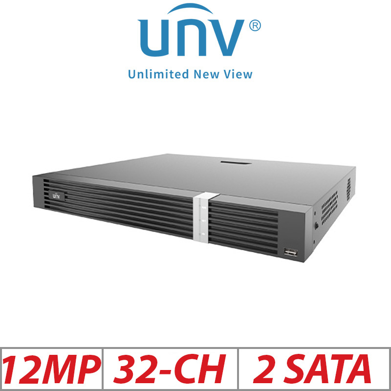 12MP 32-CH UNIVIEW IQ SERIES POE 2-SATA HD NVR WITH BUILT IN AI CAPABILITY 265/H.265/H.264 NV NVR302-32E2-IQ