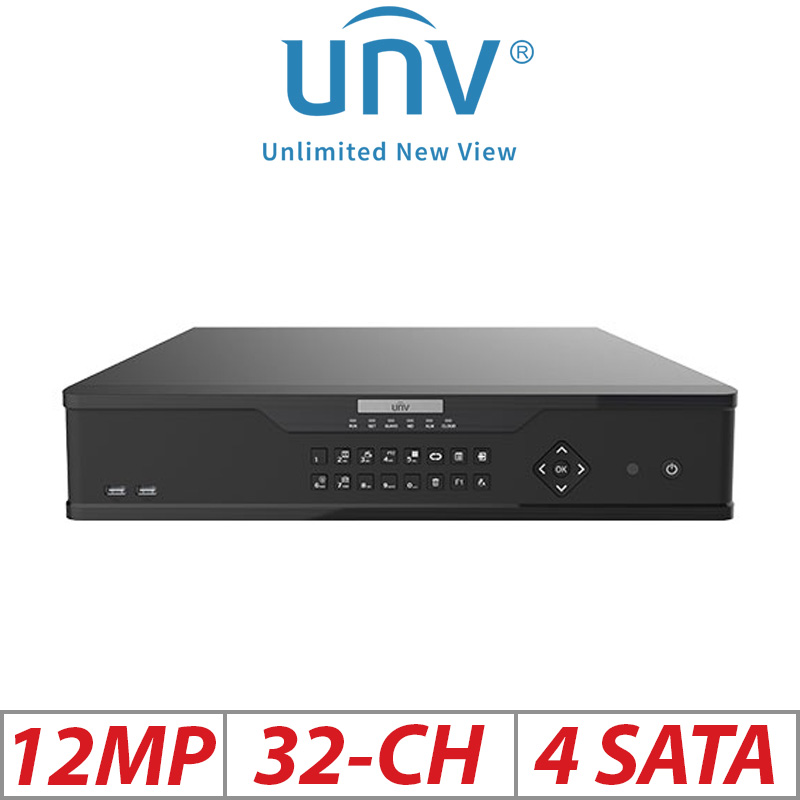 ‌‌12MP 32-CH UNIVIEW NON-POE 4-SATA HD NVR WITH VIDEO CONTENT ANALYSIS ULTRA 265/H.265/H.264 NVR304-32X