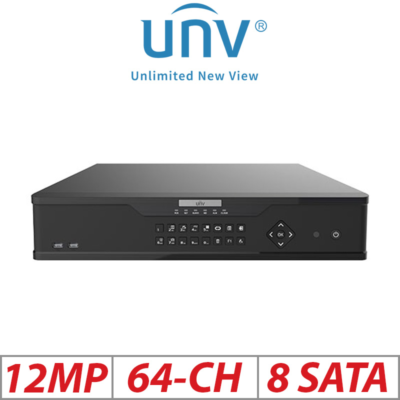 ‌12MP 64-CH UNIVIEW NON-POE 8-SATA HD NVR WITH VIDEO CONTENT ANALYSIS ULTRA 265/H.265/H.264 NVR308-64X
