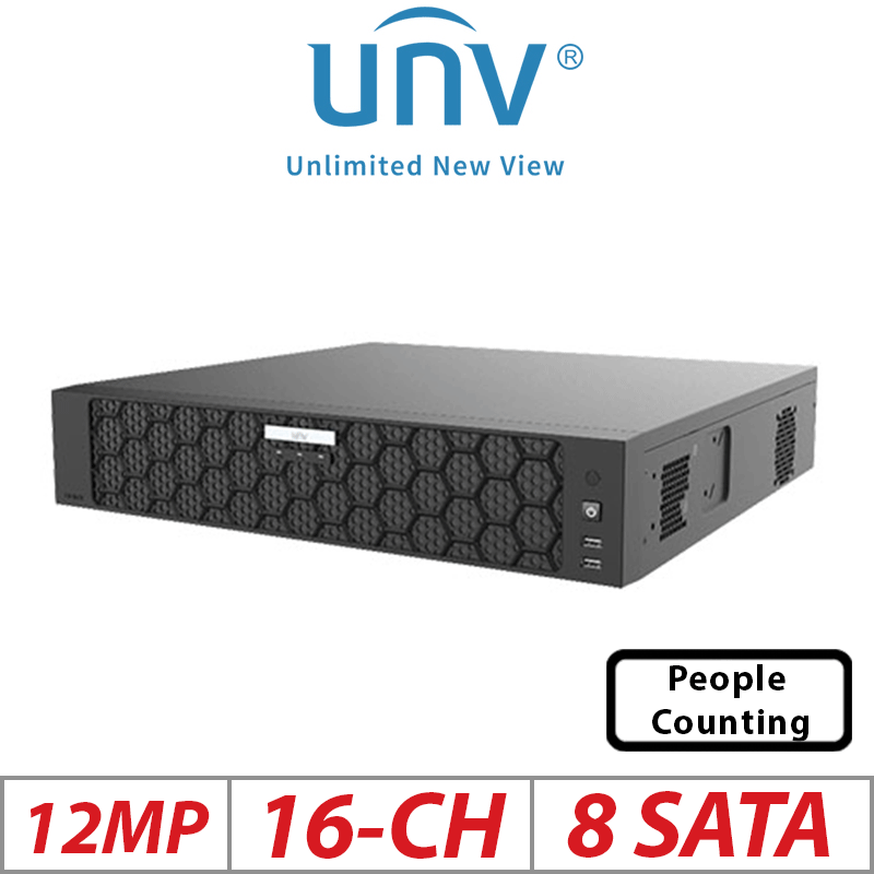 12MP 16-CH UNIVIEW 8-SATA NVR ULTRA 265/H.265/H.264 UNV-NVR508-16B