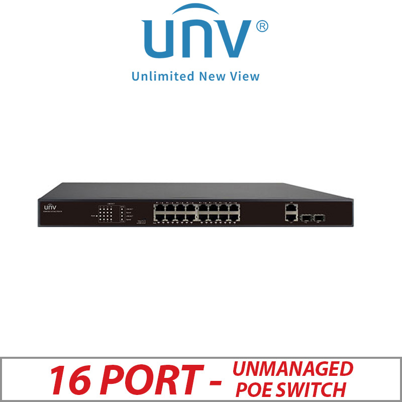 ‌16 PORT POE PLUS 2GC UNIVIEW UNMANAGED POE SWITCH NSW2010-16T2GC-POE-IN