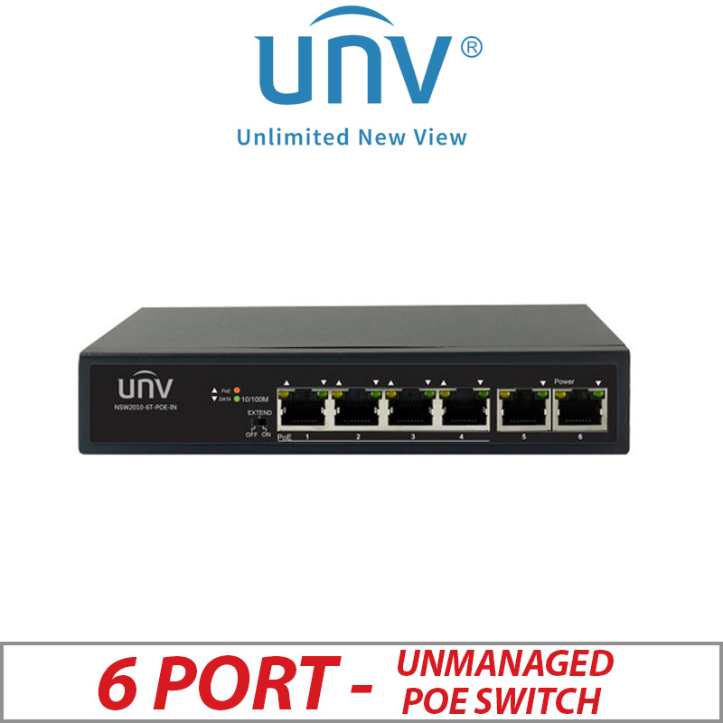 ‌6 PORT (4POE PLUS 2PORT) UNIVIEW UNMANAGED POE SWITCH NSW2010-6T-POE-IN