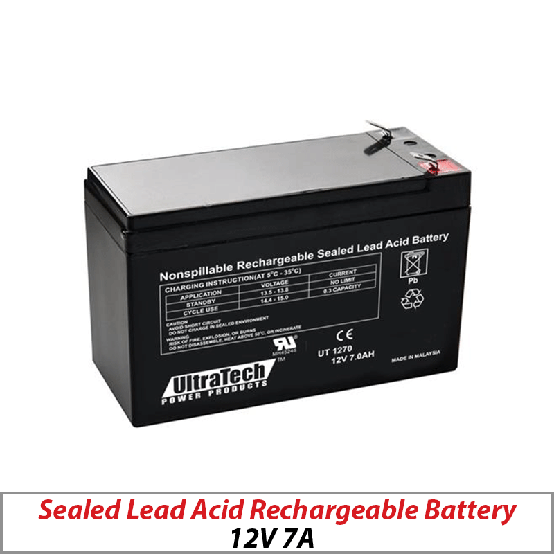 BATTERY ULTRATECH 12V 7A SEALED LEAD ACID RECHARGEABLE UT-1270