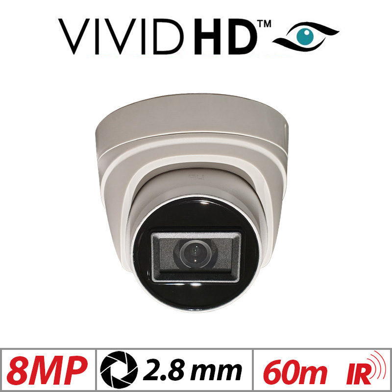 8MP VIVID HD 8MP 4K UHD 4 IN 1 60M TURRET CAMERA IN WHITE GRADED ITEM