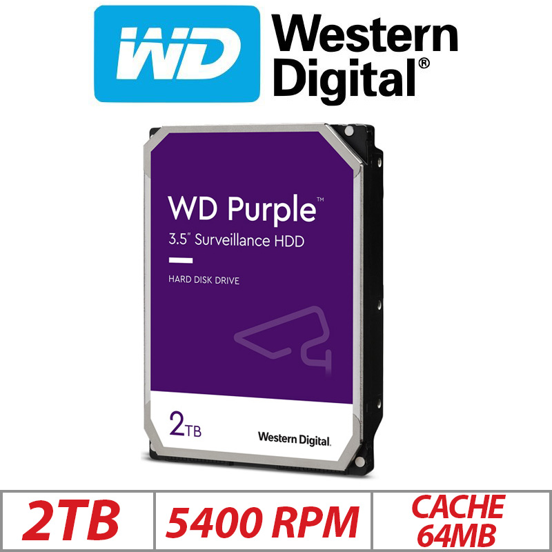thumbnail image 2 of WD Purple 4TB Surveillance Hard Disk Drive - 5400 RPM Class SATA 6 Gb/s 64MB Cache 3 2 of 14