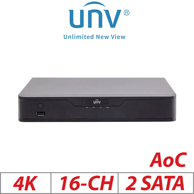 ‌‌‌4K 8MP 16-CH UNIVIEW 2-SATA 4-CH AI HUMAN DETECTION 8-CH ULTRA MOTION HYBRID XVR INCLUDING 8 ADDITIONAL IP CHANNELS H.265 H.264 XVR302-16Q3