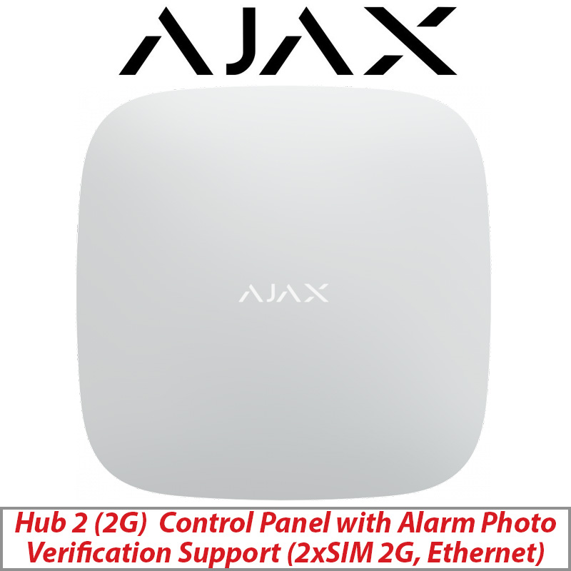 AJAX HUB2 SURVEILLANCE CONTROL PANEL - DUAL GSM AND ETHERNET AJAX-22920 ...