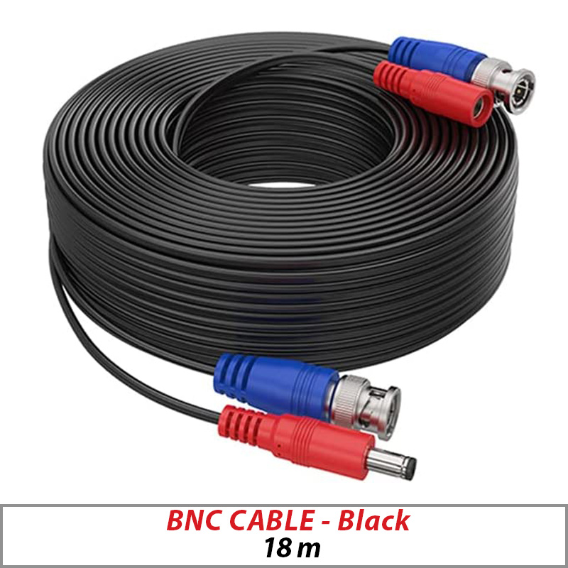 18 METER PRE MADE CABLE CCTV SHOTGUN BLACK COLOUR FOR HD CAMERAS ∙