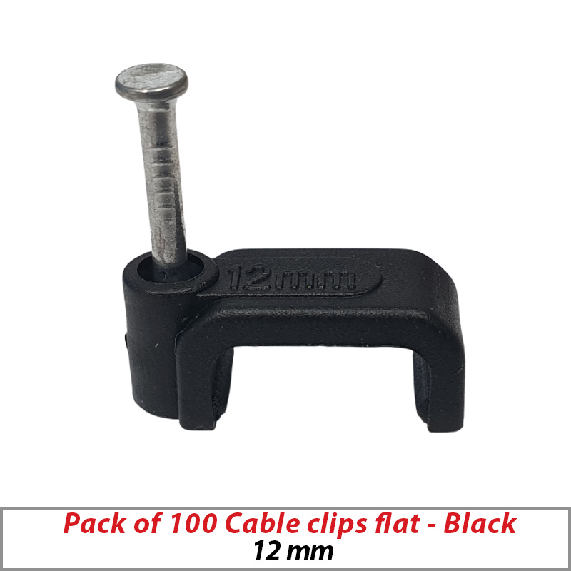 100X CABLE CLIPS WITH NAIL FOR RG59 SHOTGUN CABLE BLACK ∙ Doris CCTV