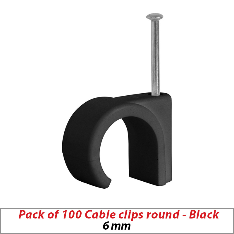 100X CABLE CLIPS WITH NAIL FOR CAT5 CAT6 CABLE BLACK ∙ Doris CCTV
