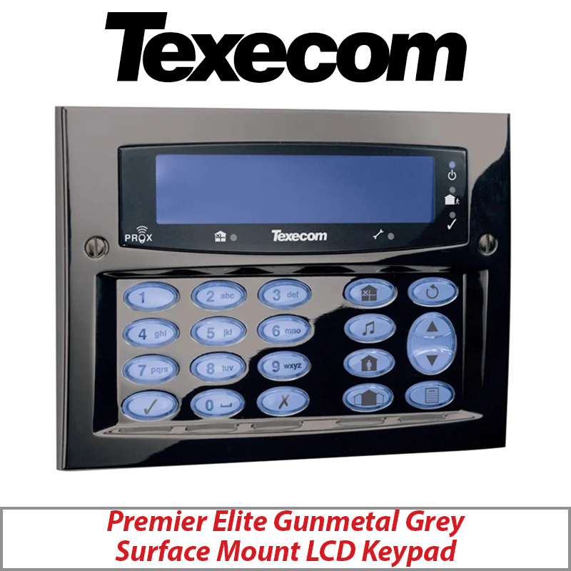TEXECOM PREMIER ELITE DBD-0131 SURFACE MOUNT KEYPAD (GUNMETAL FINISH ...