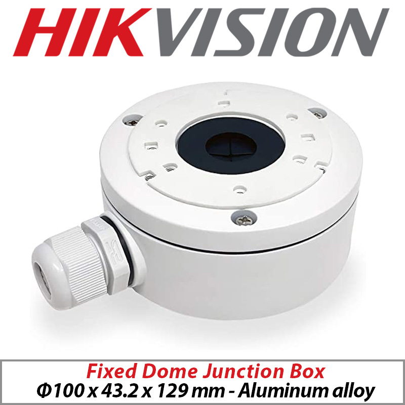 Scatola Di Giunzione Hikvision DS-1280ZJ-XS Per Telecamere Bullet – In Alluminio, Bianca, Dimensioni 100 Mm