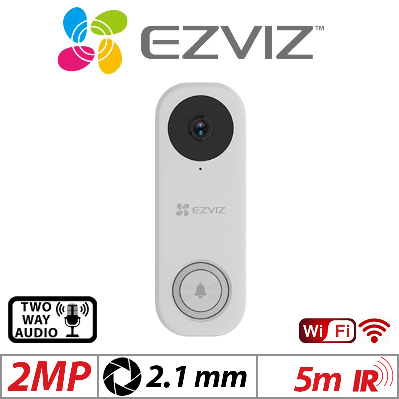 2MP EZVIZ DOORBELL 2.4GHZ & 5GHZ AI PERSON DETECTION DB1C ∙ Doris CCTV