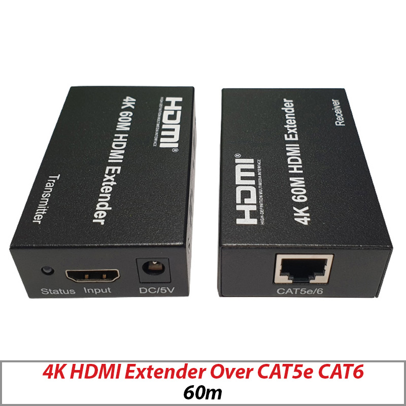 HDMI EXTENDER SINGLE VIA CAT 5e/6 PORT UP TO 60M SUPPORT 1080P HD ∙